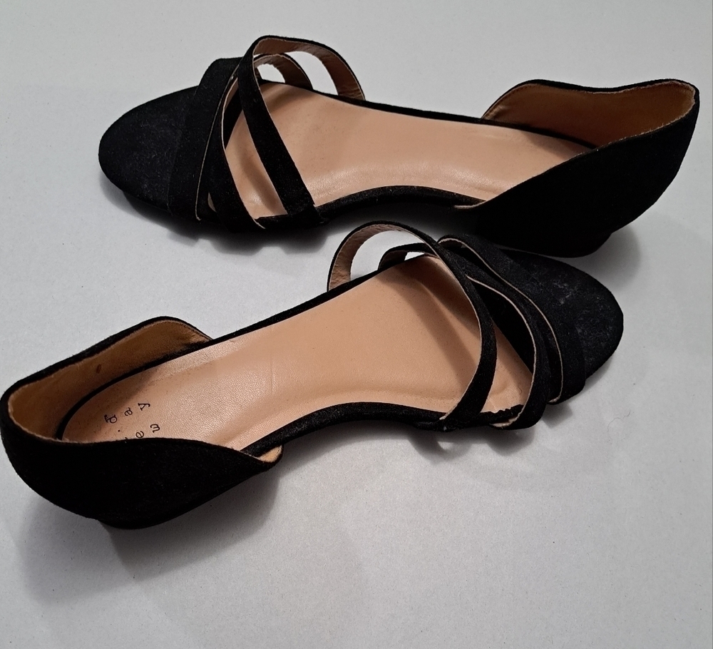 Black Vienna Strappy Slip On Sandals  Size 7.5